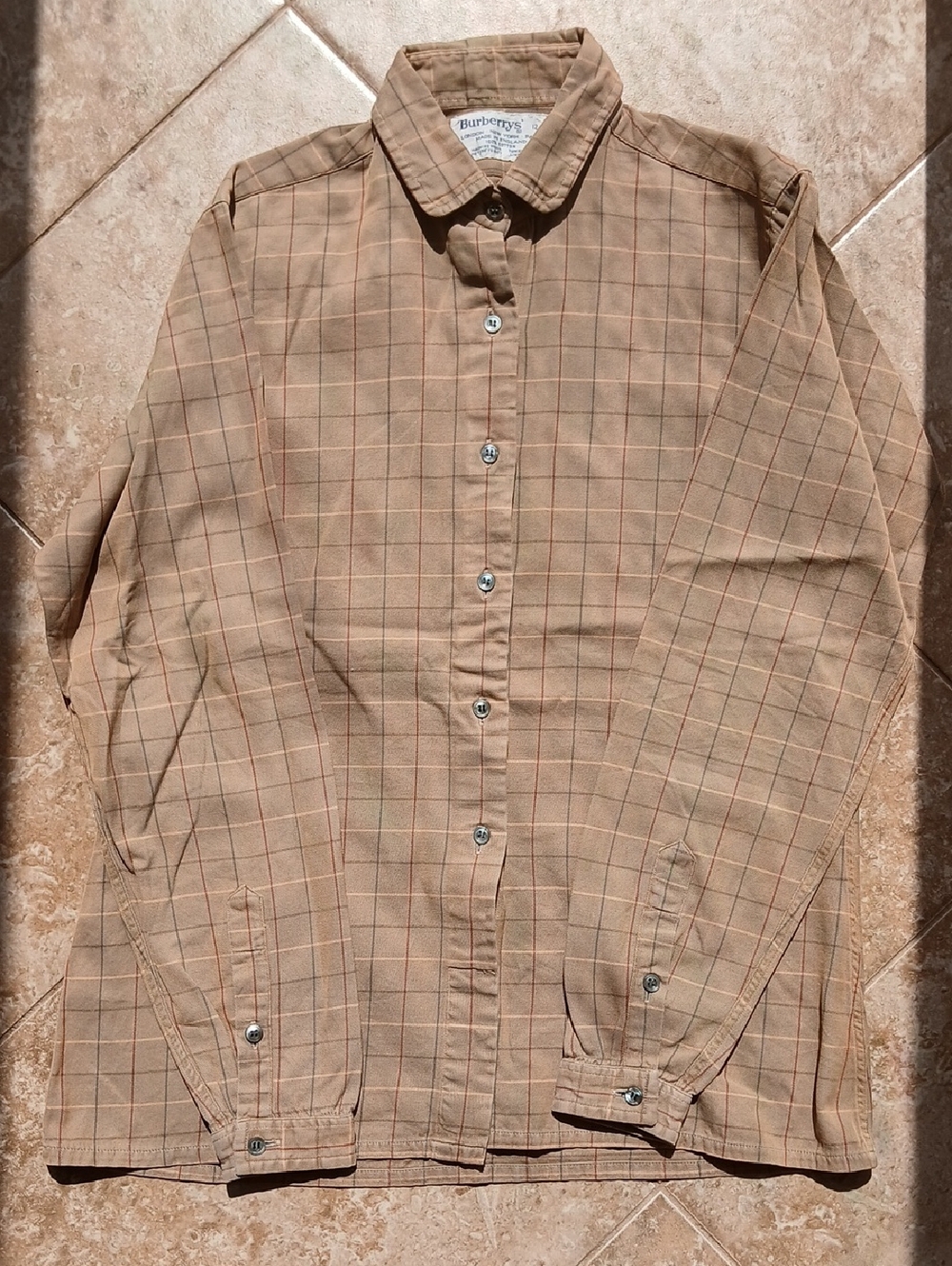 Burberry Boys Tan Plaid Button-Down Shirt